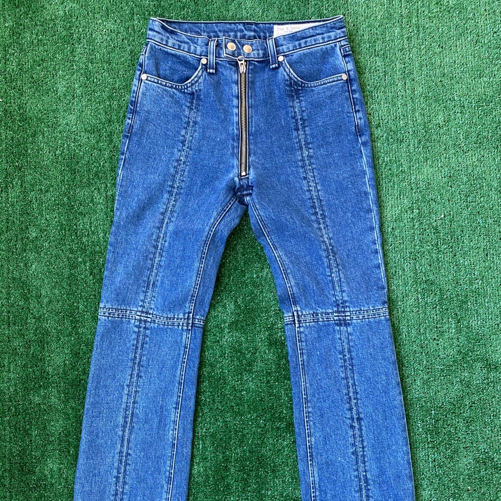 Rag & Bone kick flare jeans with zipper detail